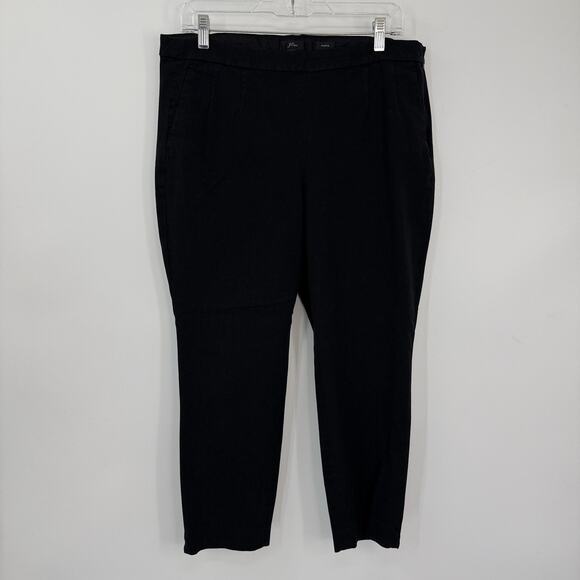 J Crew Martie Crop Pants 14 Black High Rise Side Zip Slim Fit Stretch Twill - Picture 9 of 9